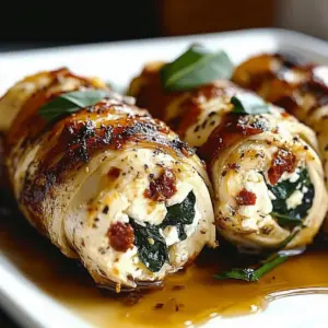 Rolled Up Chicken with Feta, Spinach, and Sun-Dried Tomatoes