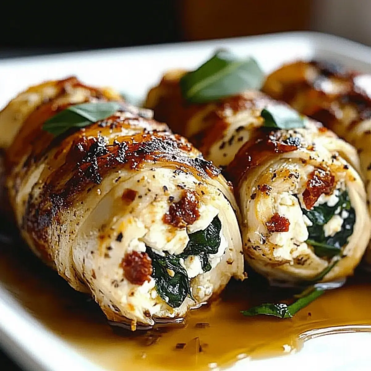 Rolled Up Chicken with Feta, Spinach, and Sun-Dried Tomatoes