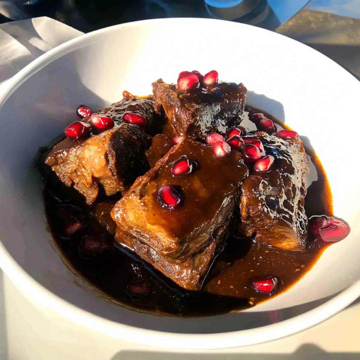 Pomegranate Balsamic Braised Short Ribs