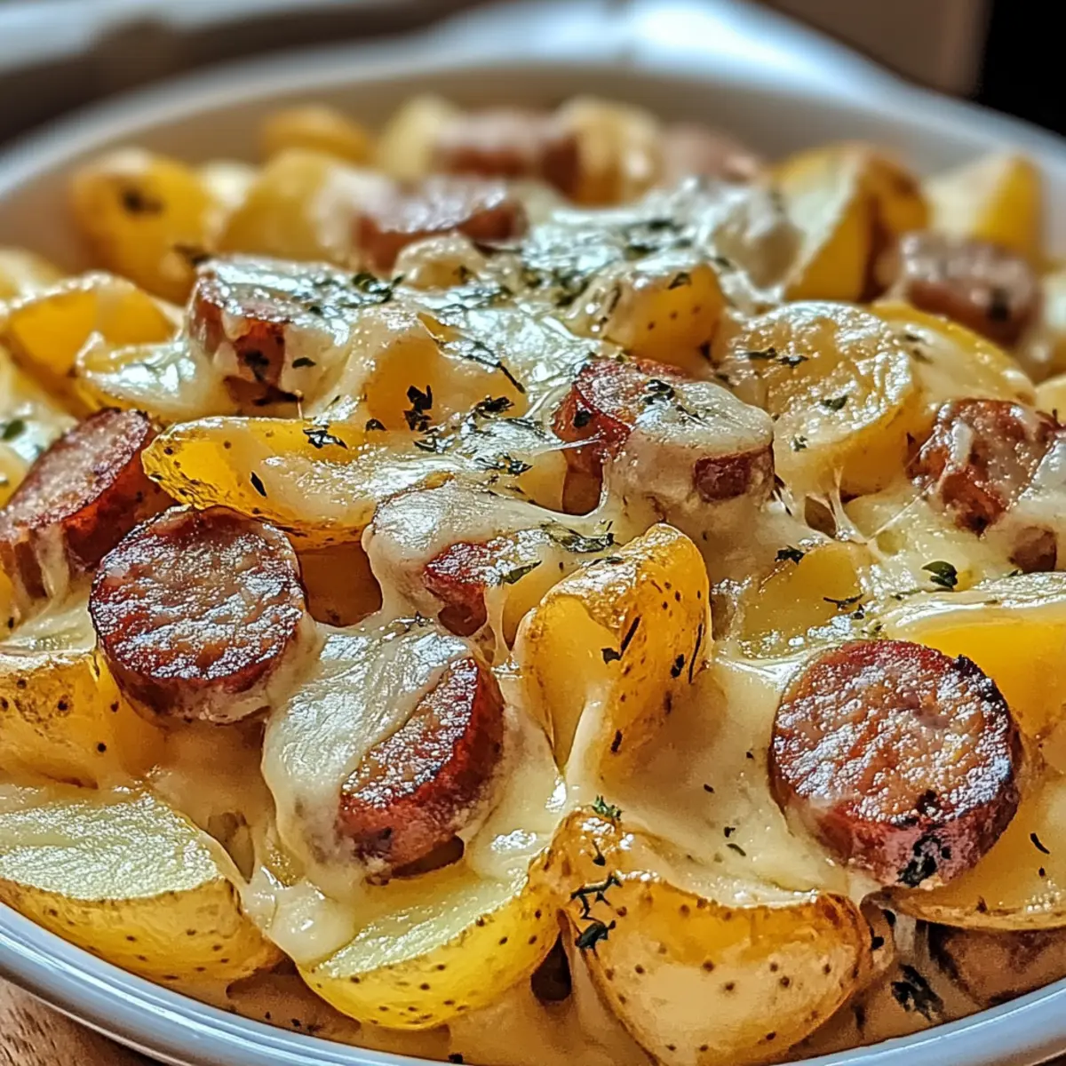 Cheesy Ranch Potatoes and Smoked Sausage