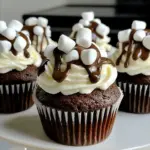 Hot Chocolate Cupcakes with Marshmallow Buttercream