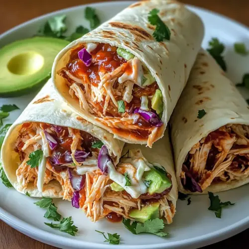 BBQ Chicken Coleslaw Wraps