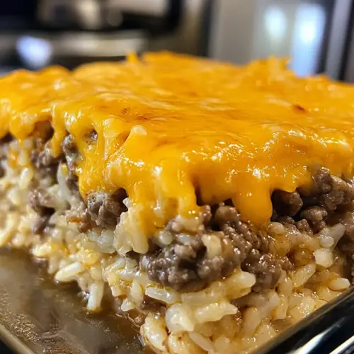 Cheesy Hamburger Rice Casserole