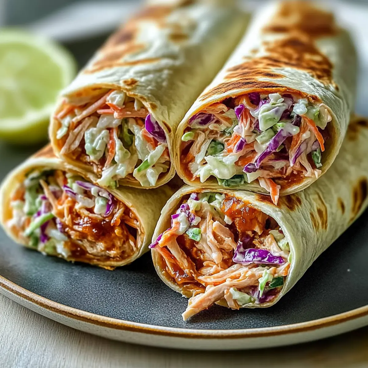 BBQ Chicken Coleslaw Wraps