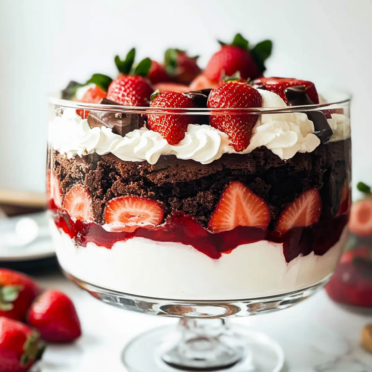 Strawberry Brownie Trifle