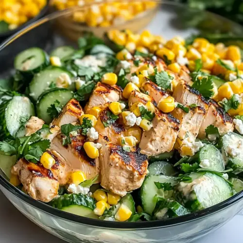 Street Corn Creamy Cucumber Chicken Salad