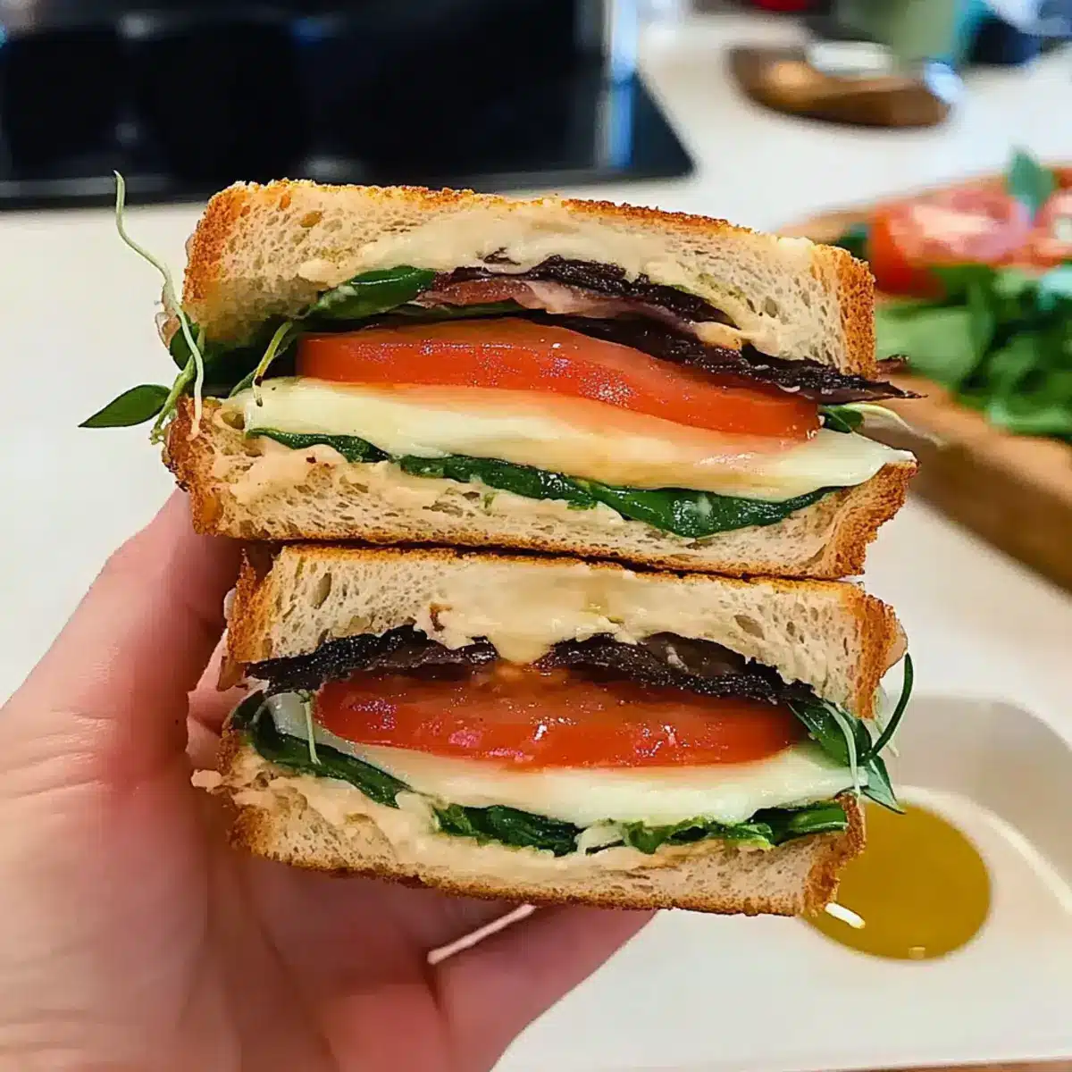 Tomato Mozzarella Melt Sandwich