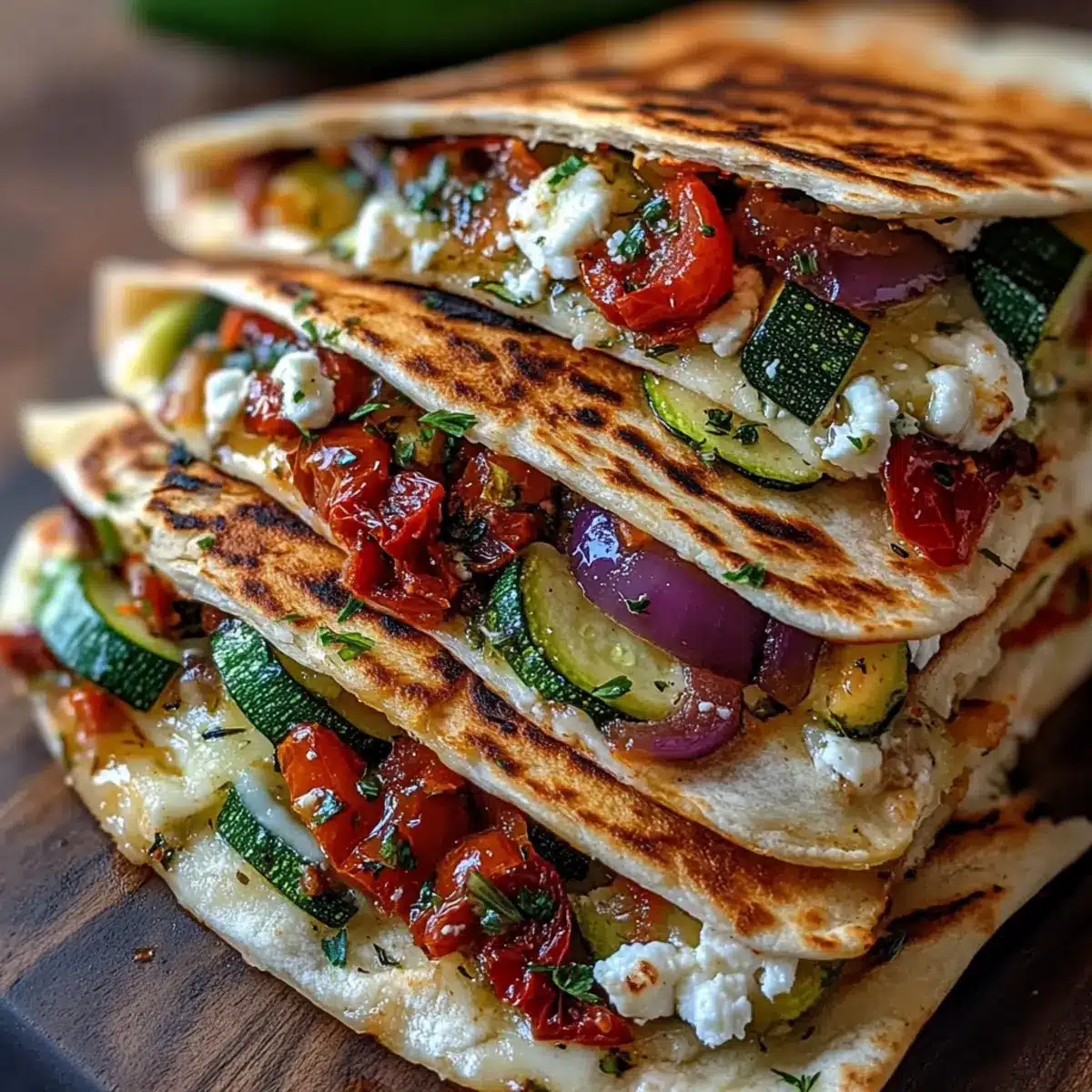 Grilled Mediterranean Veggie Quesadillas