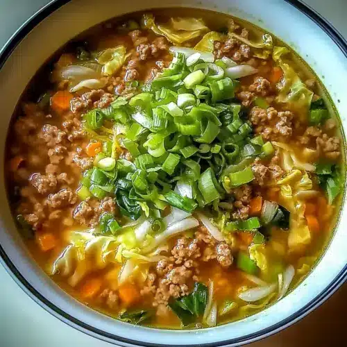 One-Pot Egg Roll Soup with Green Onions and Ginger