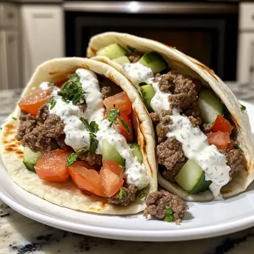 Greek Beef Wraps with Garlic Yogurt Sauce