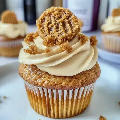 Biscoff Filled Cookie Butter Cupcakes