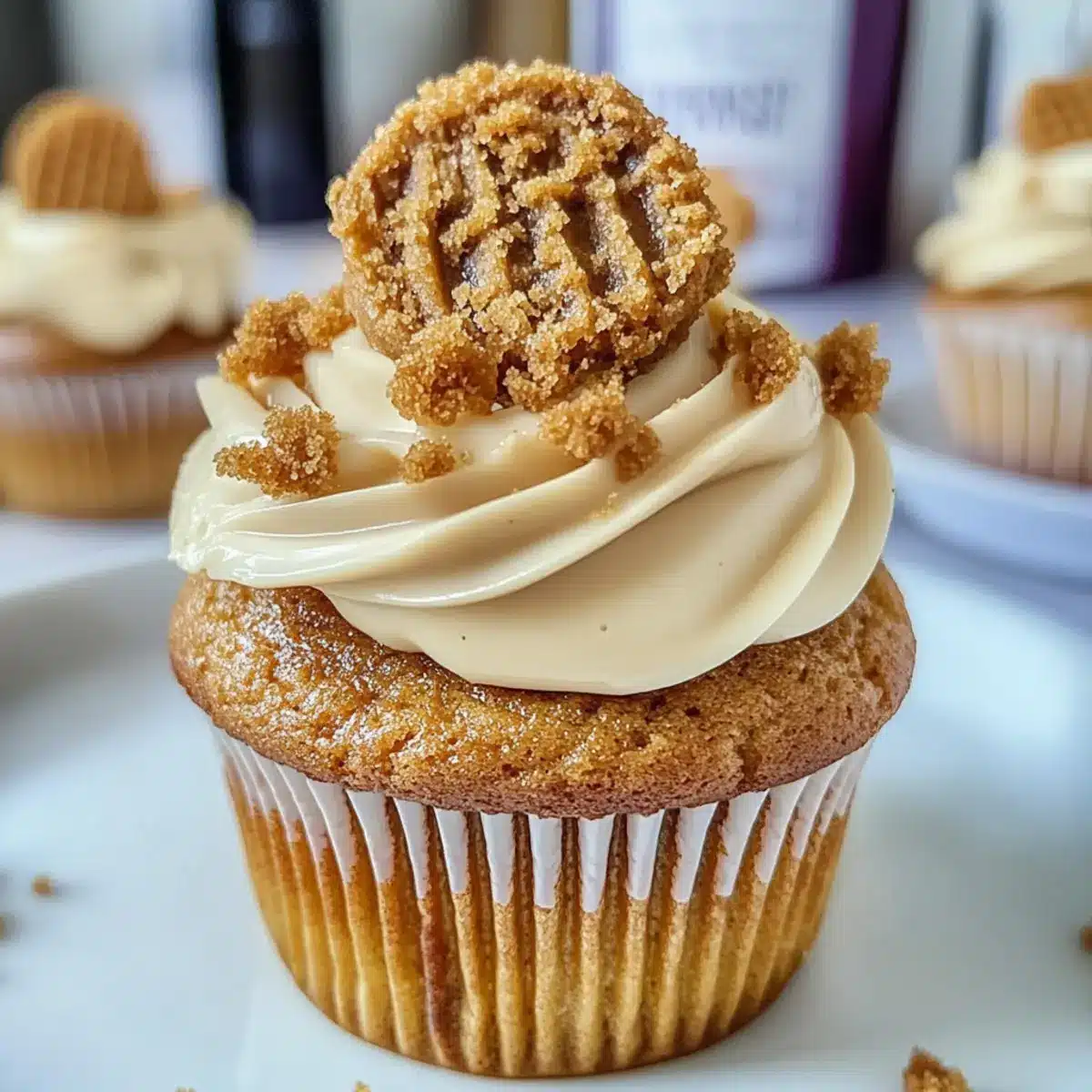 Biscoff Filled Cookie Butter Cupcakes