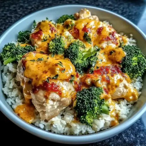 Crockpot Broccoli Cheddar Chicken and Rice