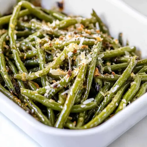 Oven Roasted Garlic Parmesan Green Beans