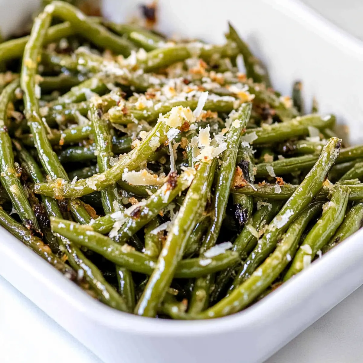 Oven Roasted Garlic Parmesan Green Beans