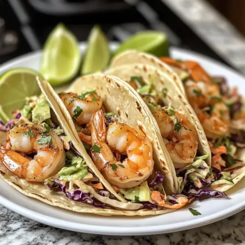 Cilantro Lime Shrimp Tacos with Creamy Slaw